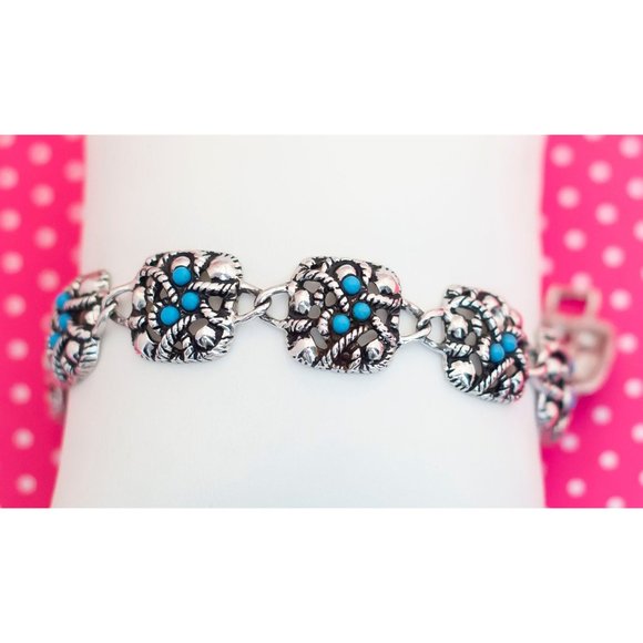 Vintage Silver Moss Bracelet by Avon 7 1/2 inch - P9 - Picture 2 of 3